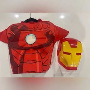 Marvel Universe Child Iron Man Muscle Chest T-Shirt and Mask 8-10